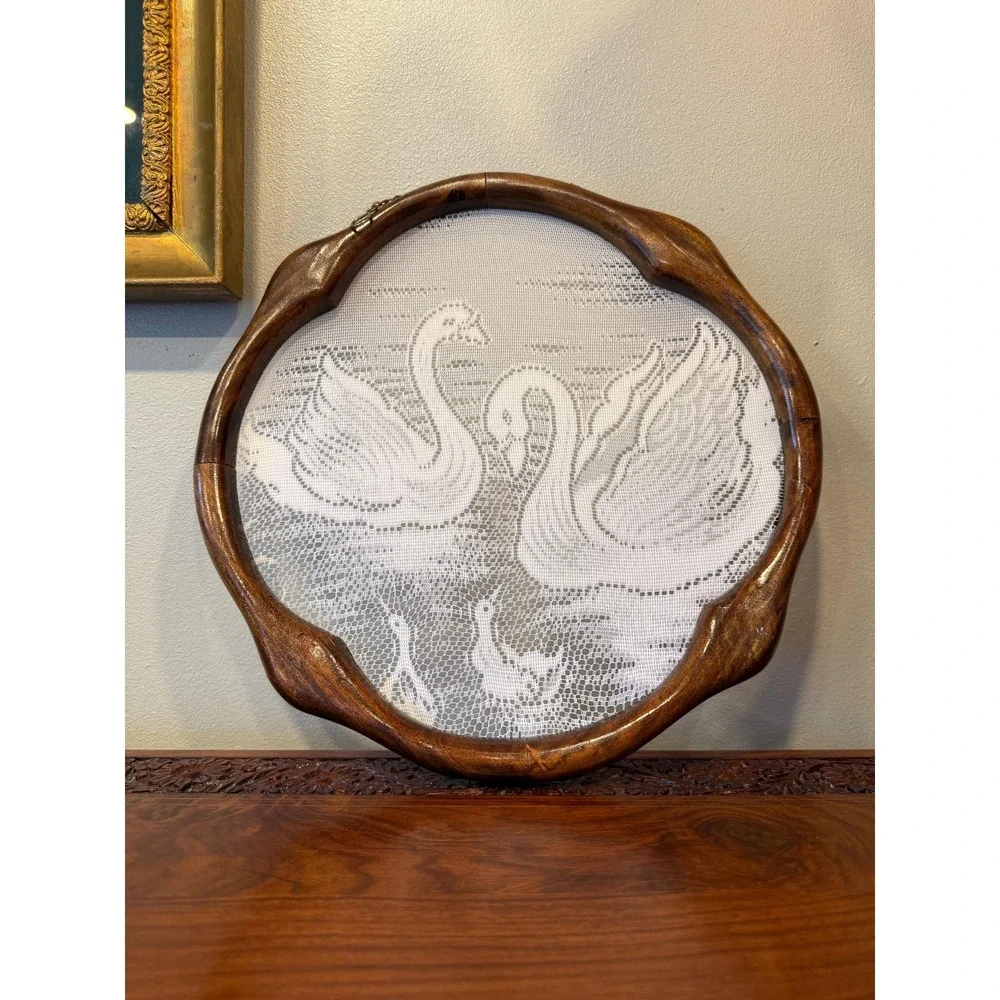 Vintage Swan Lace Wall Hanging - Picture 3 of 17